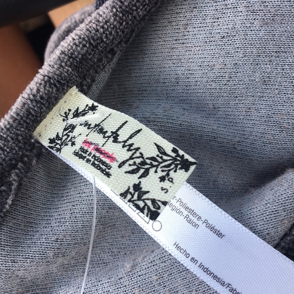 NEW Free People Gray Frenchie Velour Cami Tank - Picture 5 of 8